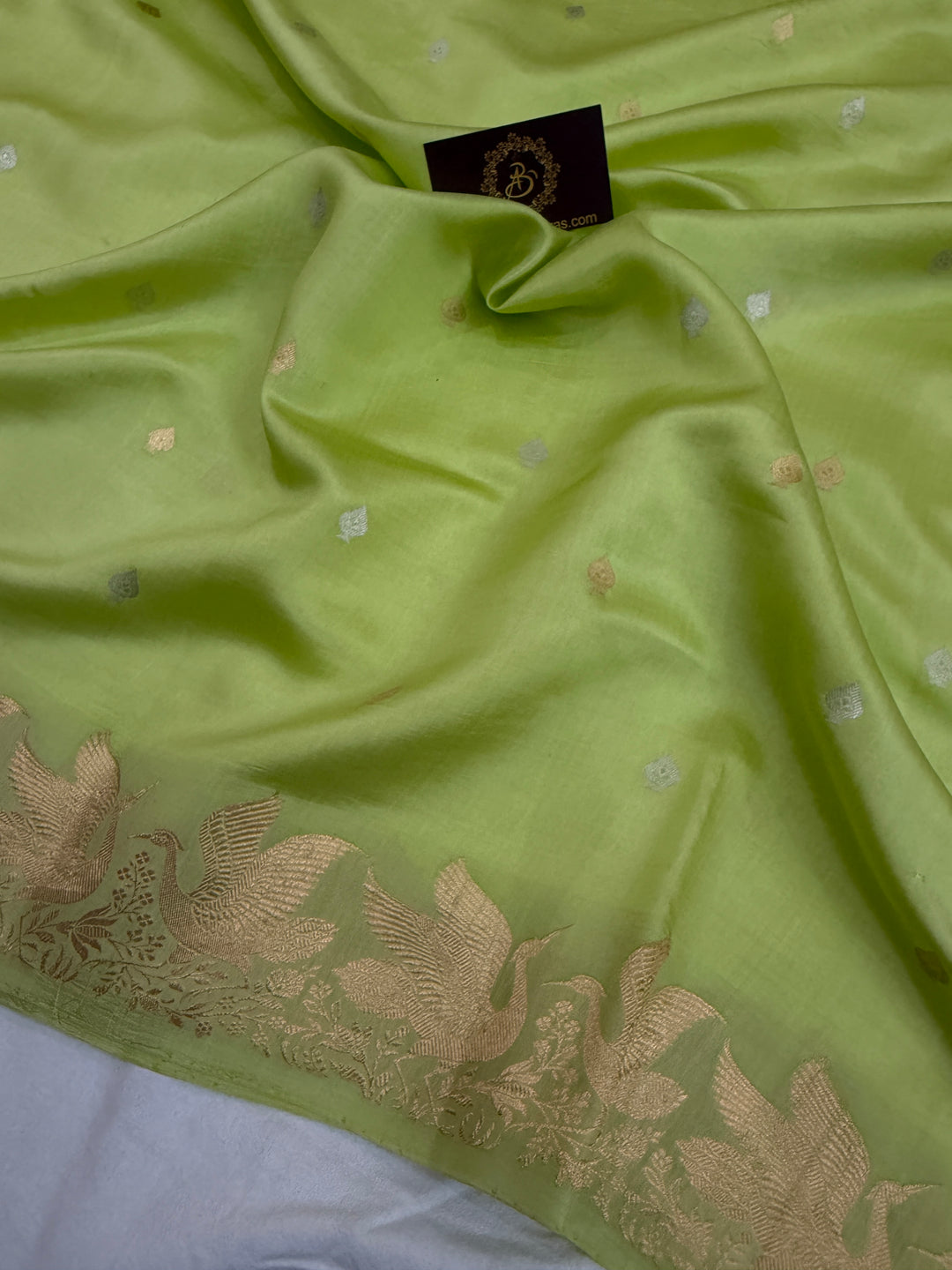 Sea Green Pure Silk Handloom Banarasi Saree