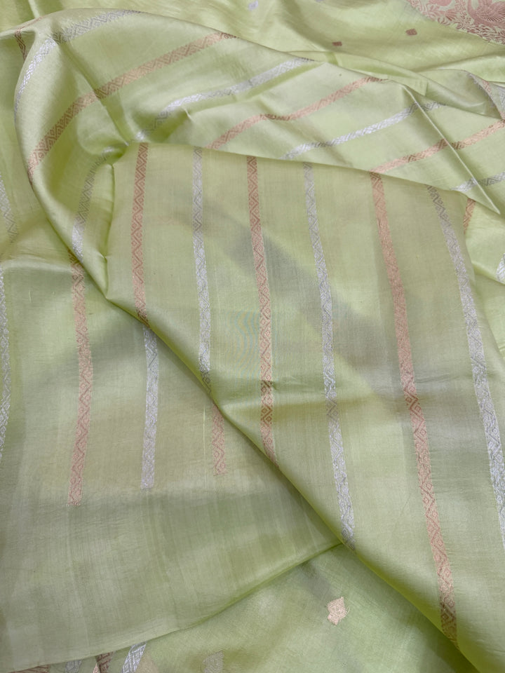 Sea Green Pure Silk Handloom Banarasi Saree