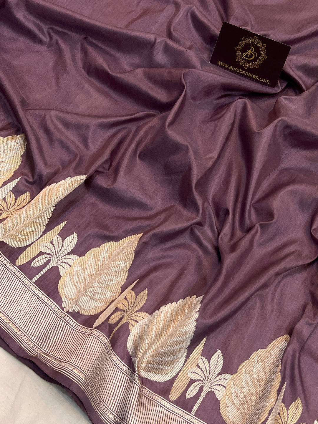 Dusty lavender Banarasi Handloom Katan Silk Saree 