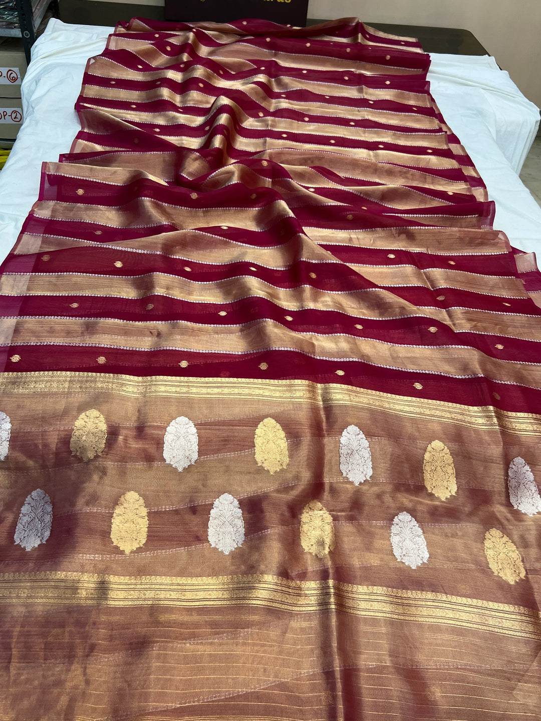 Rani Pink Pure Tissue Silk Handloom Banarasi Saree
