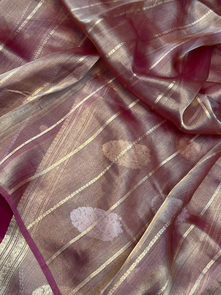 Rani Pink Pure Tissue Silk Handloom Banarasi Saree