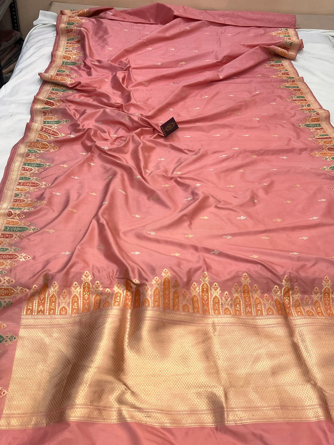 Katan Silk Banarasi Saree Kadhwa Meenakari Border