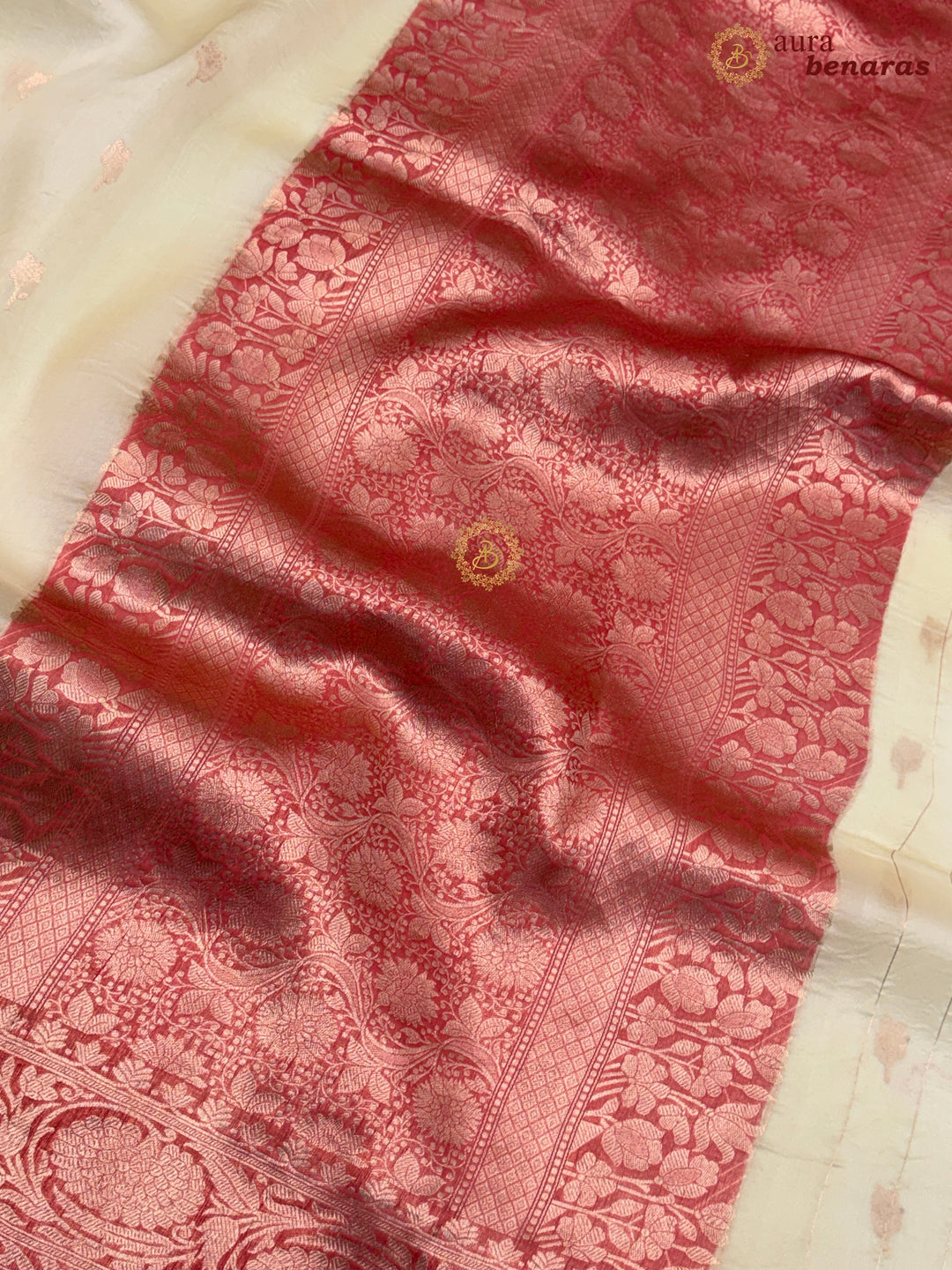 Pastel Yellow Pure Kora Silk Banarasi Saree with Kadhwa Butis – Aura Benaras