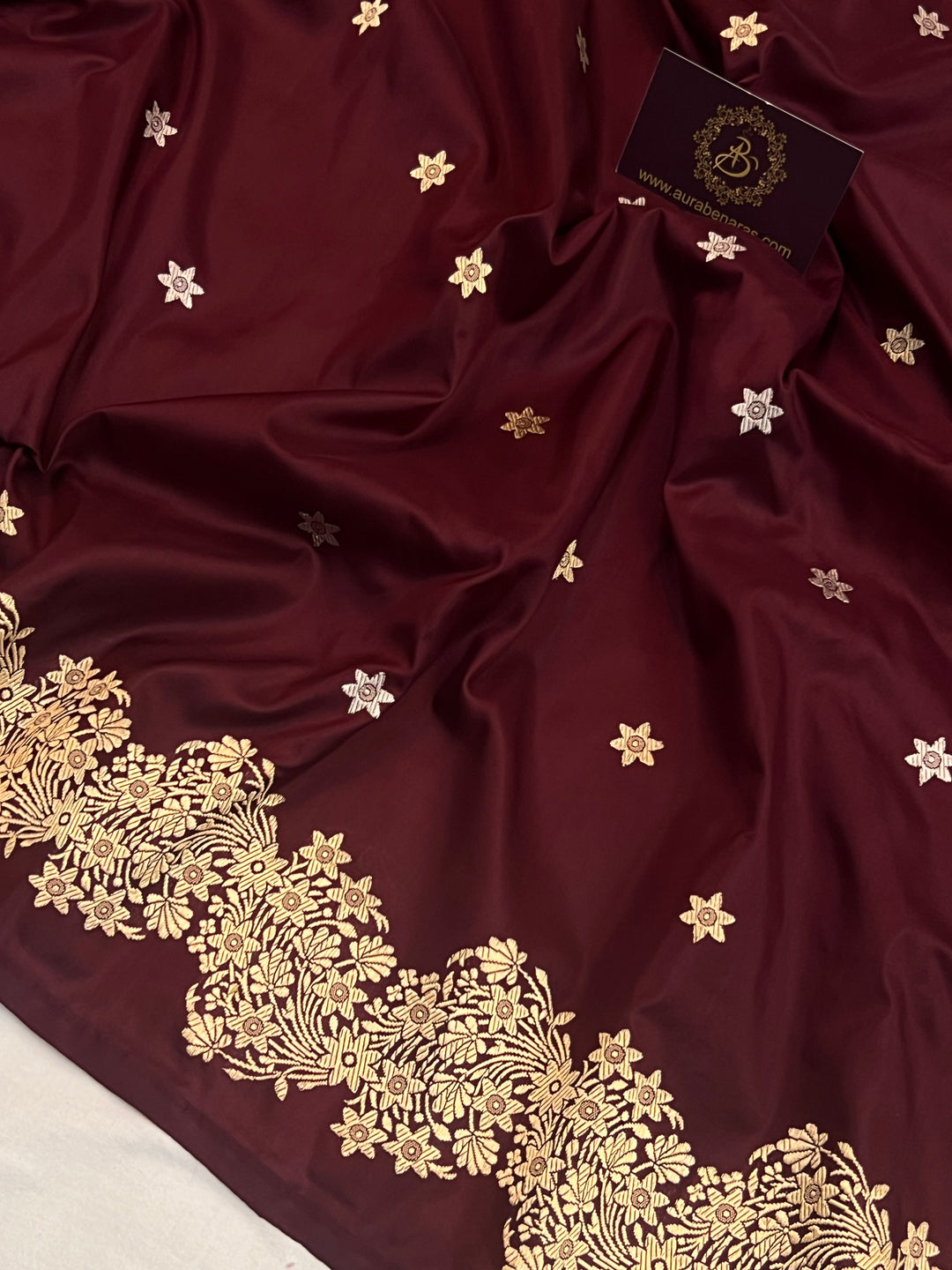 Katan Silk Banarasi Saree Kadhwa Sona Rupa Designer Border