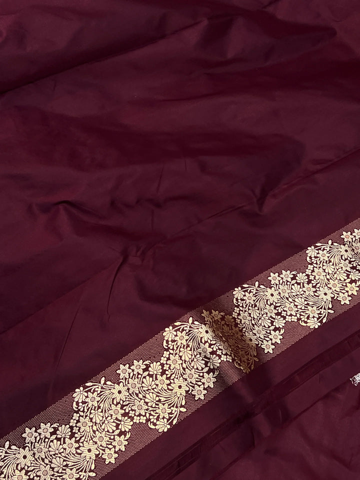 Katan Silk Banarasi Saree Kadhwa Sona Rupa Designer Border