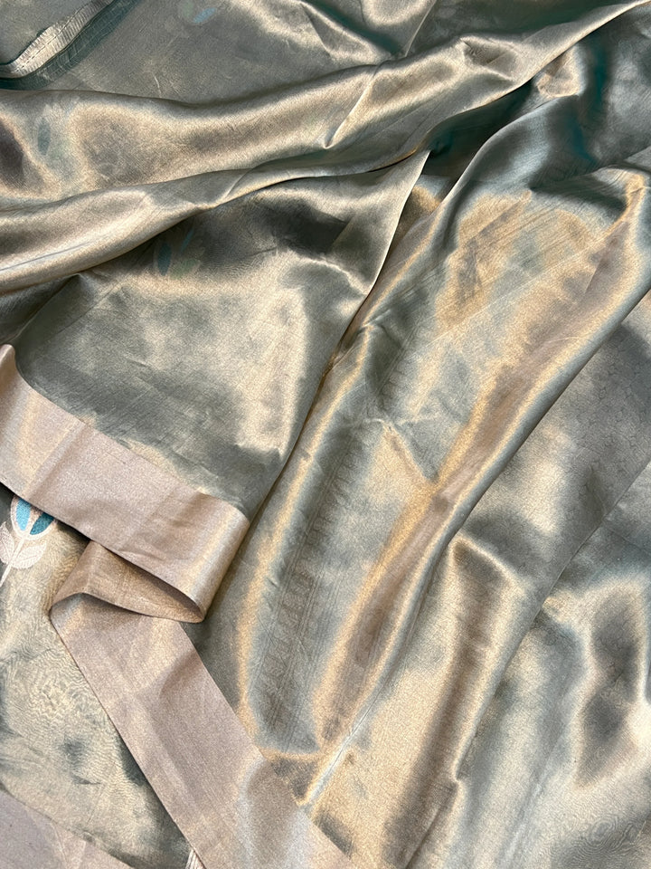 Black Pure Banarasi Handloom Tissue Silk Saree