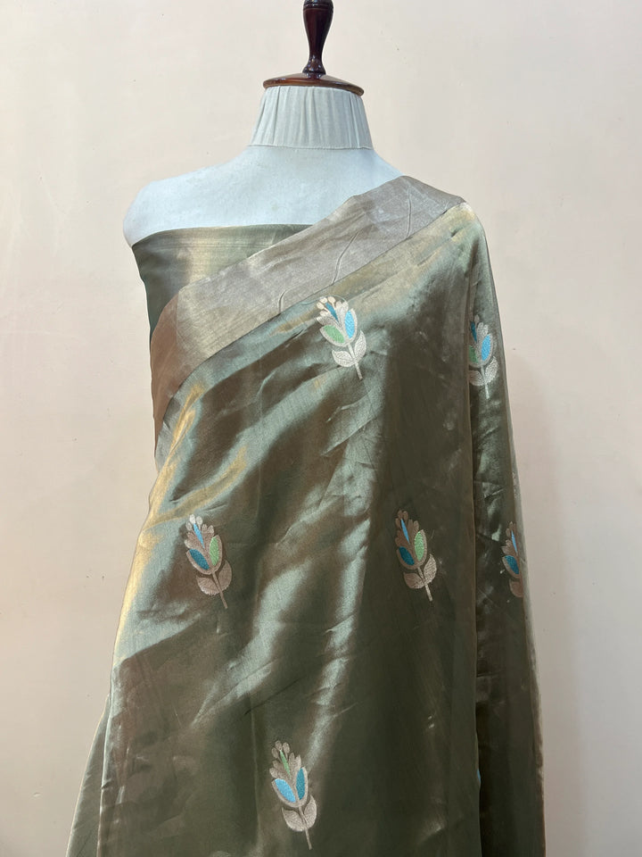 Black Pure Banarasi Handloom Tissue Silk Saree