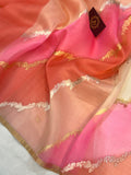 Off White Banarasi Handloom Kora Silk Saree - Aura Benaras