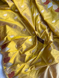 Pastel Yellow Banarasi Handloom Katan Silk Saree