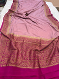 Onion Pink Pure Banarasi Khaddi Crepe Silk Saree - Aura Benaras