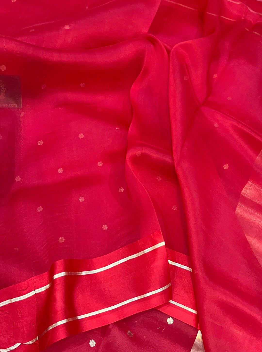 Red Pure Banarasi Handloom Silk Saree - Aura Benaras