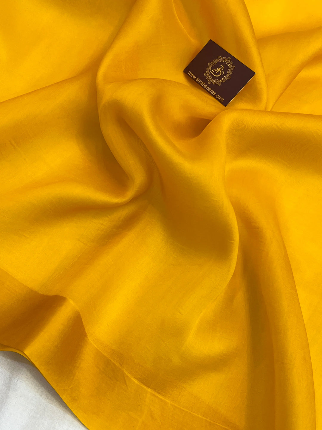 Yellow Pure Kora Silk Handloom Banarasi Saree