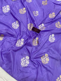 Lilac Pure Banarasi Handloom Katan Silk Saree - Aura Benaras