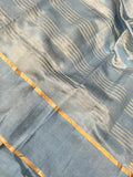 Blue Pure Banarasi Handloom Silk Saree - Aura Benaras