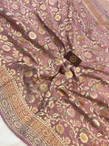 Pastel Onion Banarasi Khaddi Georgette Saree - Aura Benaras