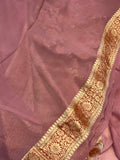 Pastel Onion Banarasi Khaddi Georgette Saree - Aura Benaras