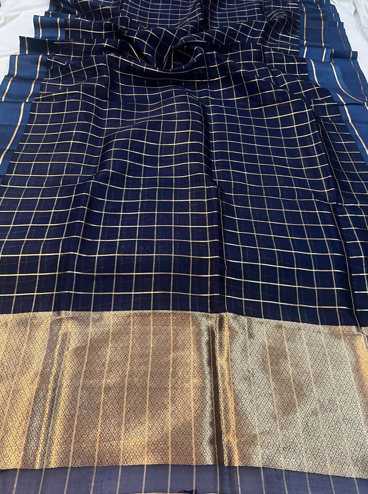 Teal Pure Banarasi Handloom Silk Saree - Aura Benaras