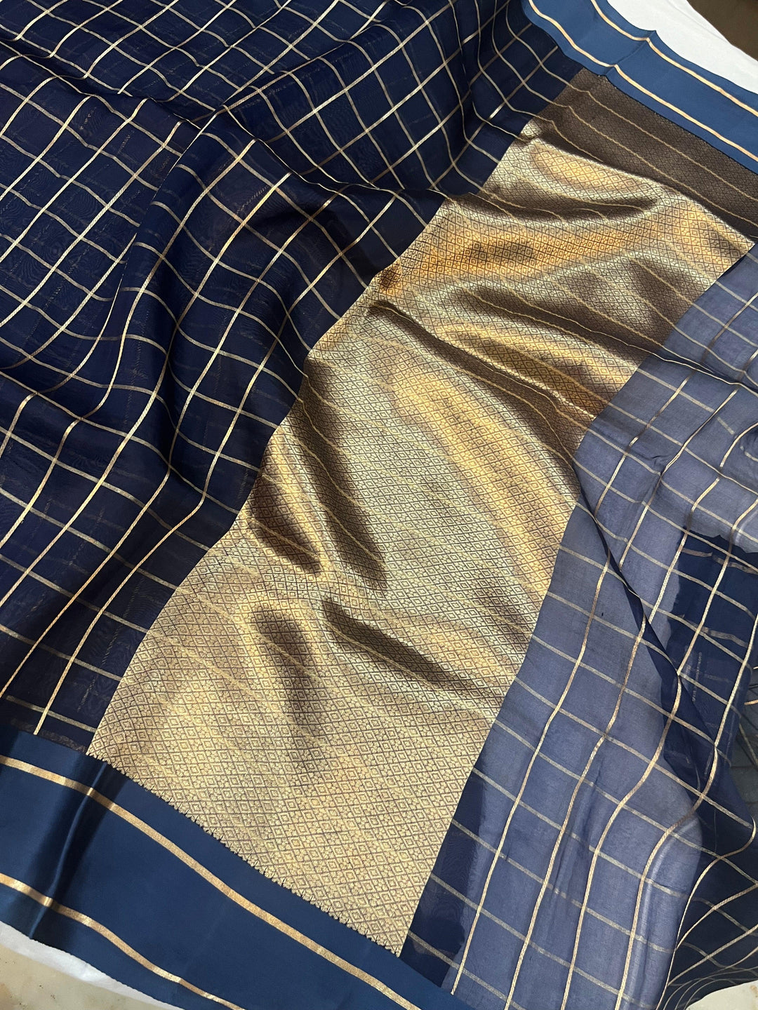 Teal Pure Banarasi Handloom Silk Saree - Aura Benaras