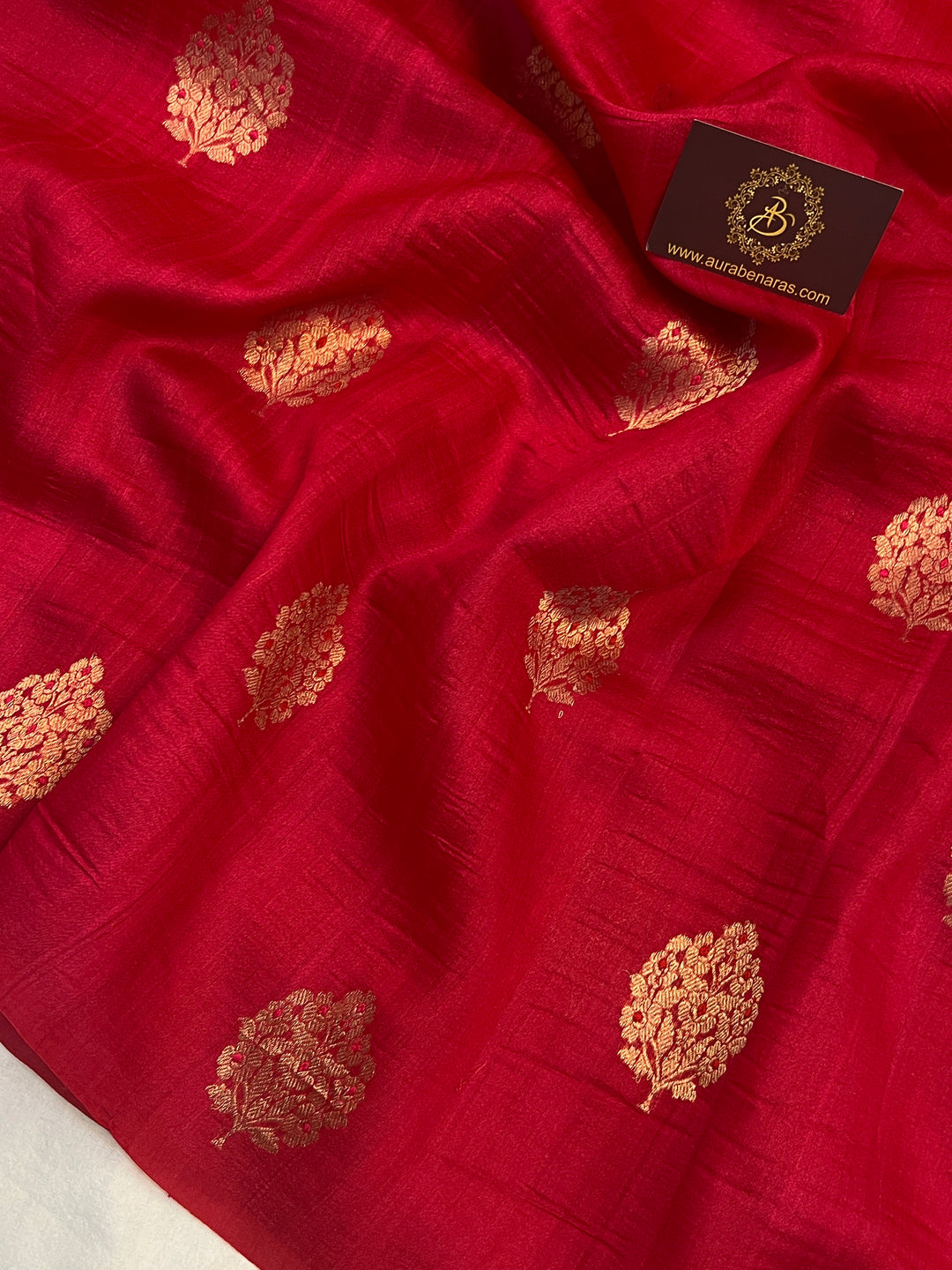 Rani Pink Pure Tussar Silk Handloom Banarasi Saree
