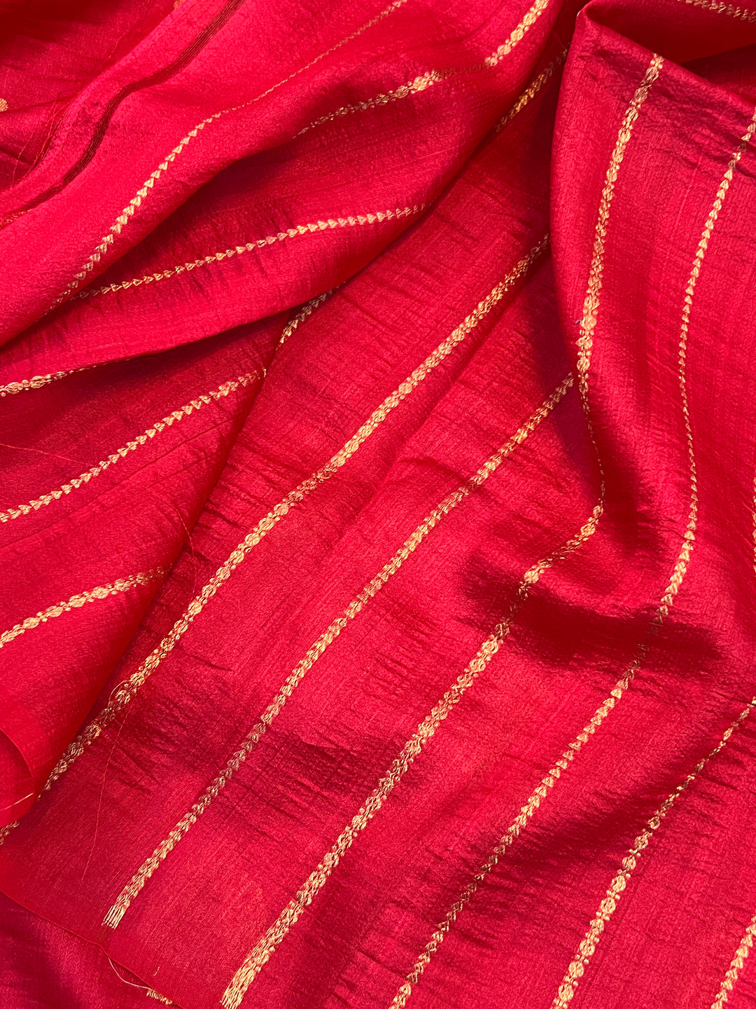 Rani Pink Pure Tussar Silk Handloom Banarasi Saree