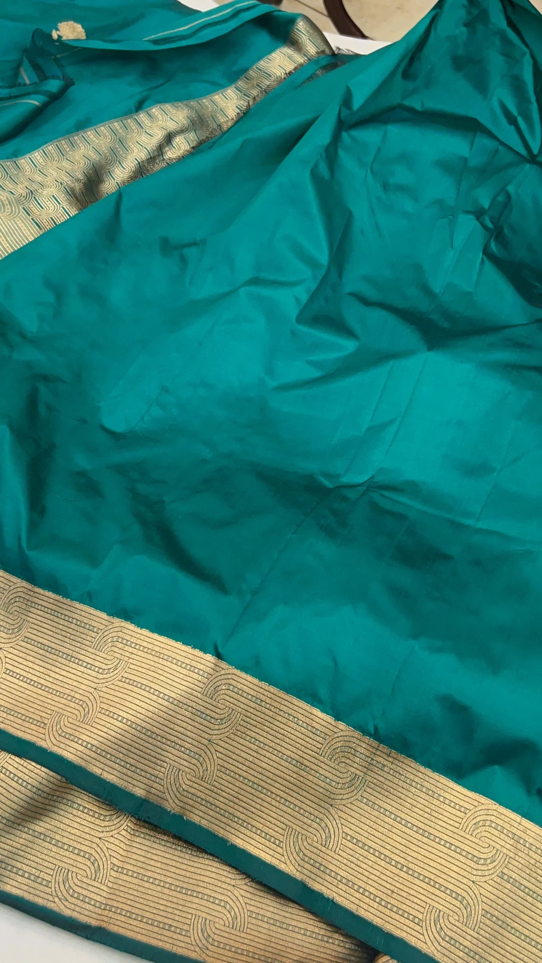 Rama Green Pure Katan Silk Handloom Banarasi Saree
