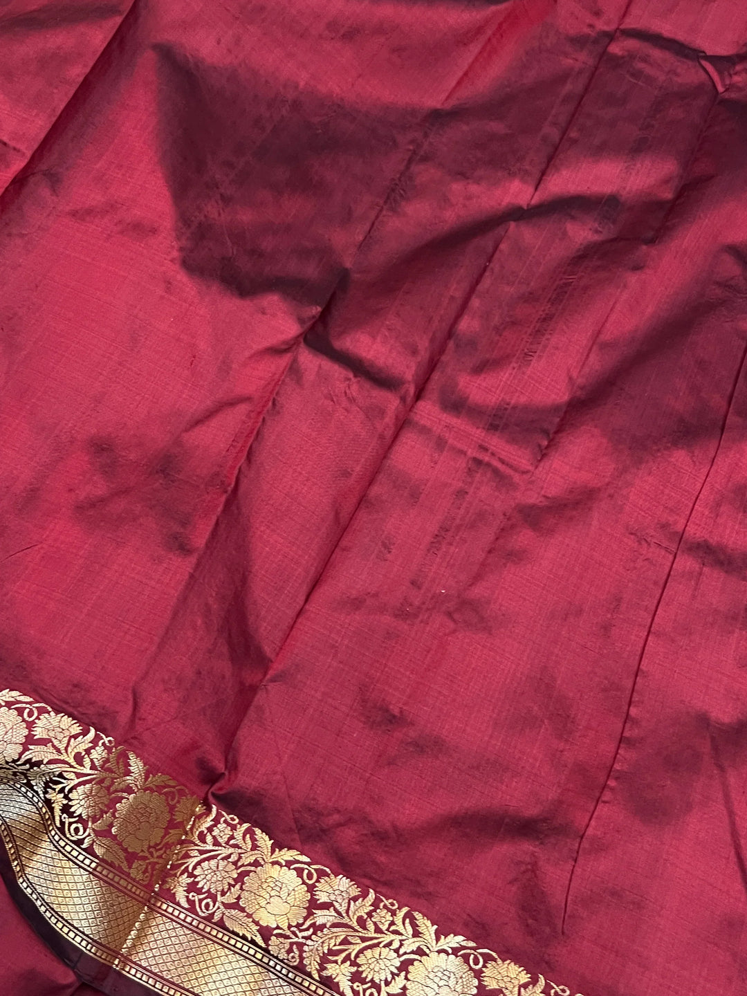 Maroon Pure Katan Silk Handloom Banarasi Saree