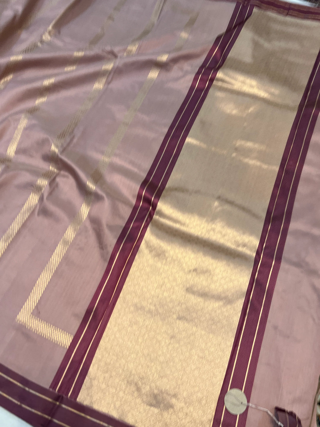 Old Rose Jaal Pure Banarasi Handlloom Katan Silk Saree - Aura Benaras