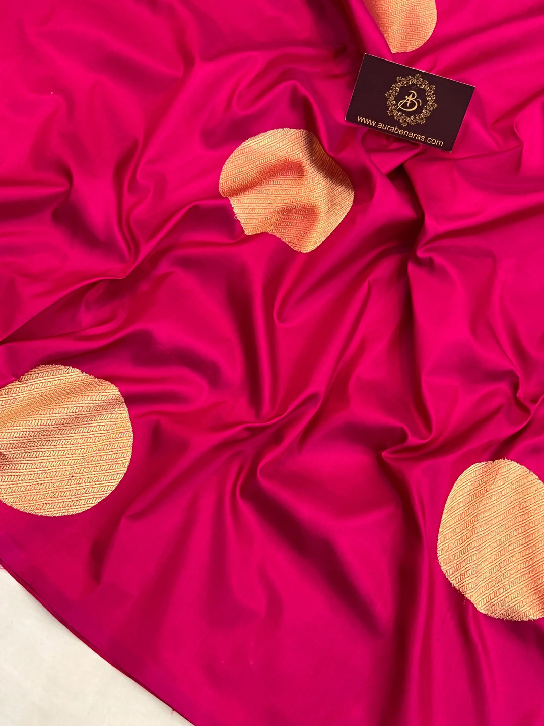 Rani Pink Pure Katan Silk Handloom Banarasi Saree