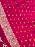 Rani Pink Banarasi Khaddi Georgette Saree - Aura Benaras