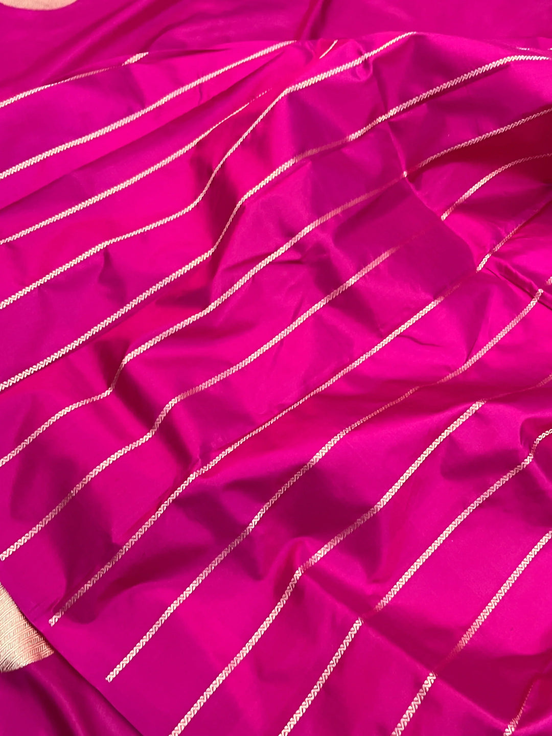 Rani Pink Pure Katan Silk Handloom Banarasi Saree