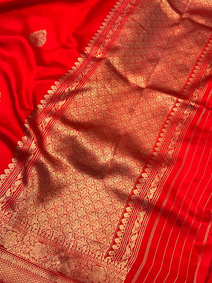 Red Pure Silk Handloom Banarasi Saree