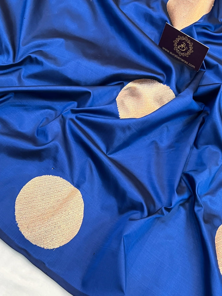 Royal Blue Pure Katan Silk Handloom Banarasi Saree