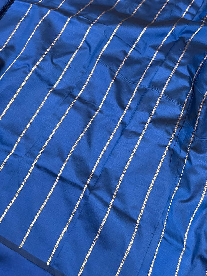 Royal Blue Pure Katan Silk Handloom Banarasi Saree
