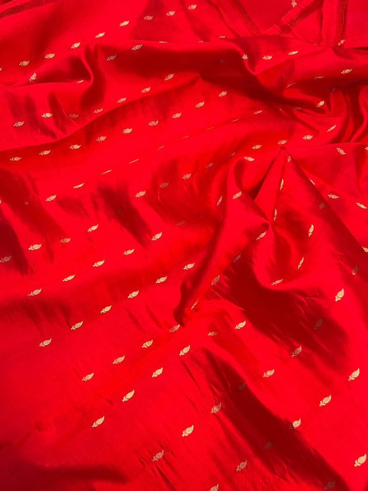 Red Pure Silk Handloom Banarasi Saree