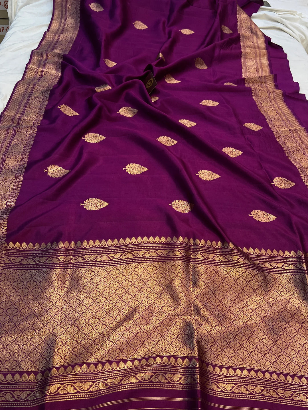 Purple Pure Silk Handloom Banarasi Saree