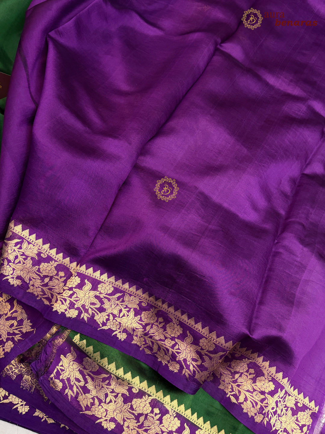 Bottle Green Banarasi Silk Saree | Kadhwa & Designer Border