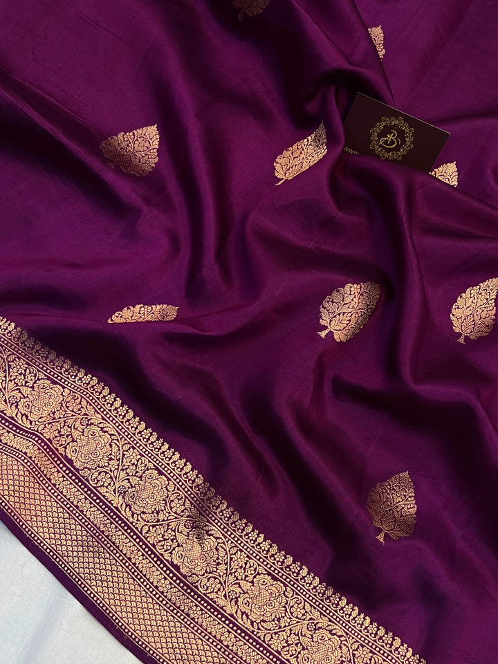 Purple Pure Silk Handloom Banarasi Saree