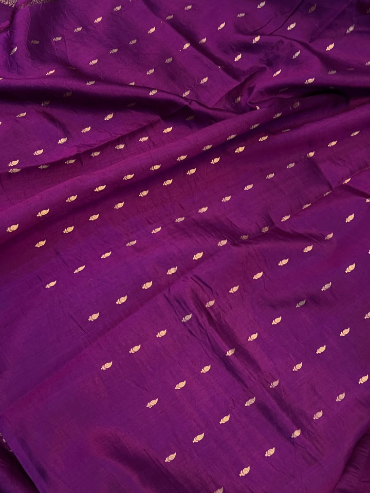 Purple Pure Silk Handloom Banarasi Saree