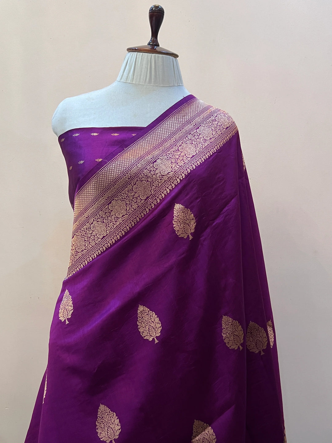 Purple Pure Silk Handloom Banarasi Saree