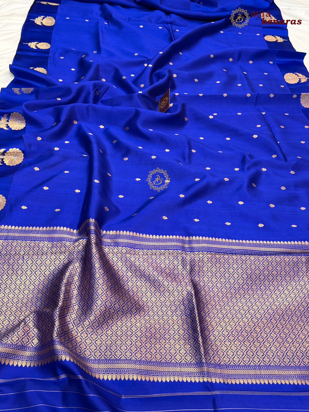 Royal Blue Pure Banarasi Handloom Silk Saree - Aura Benaras