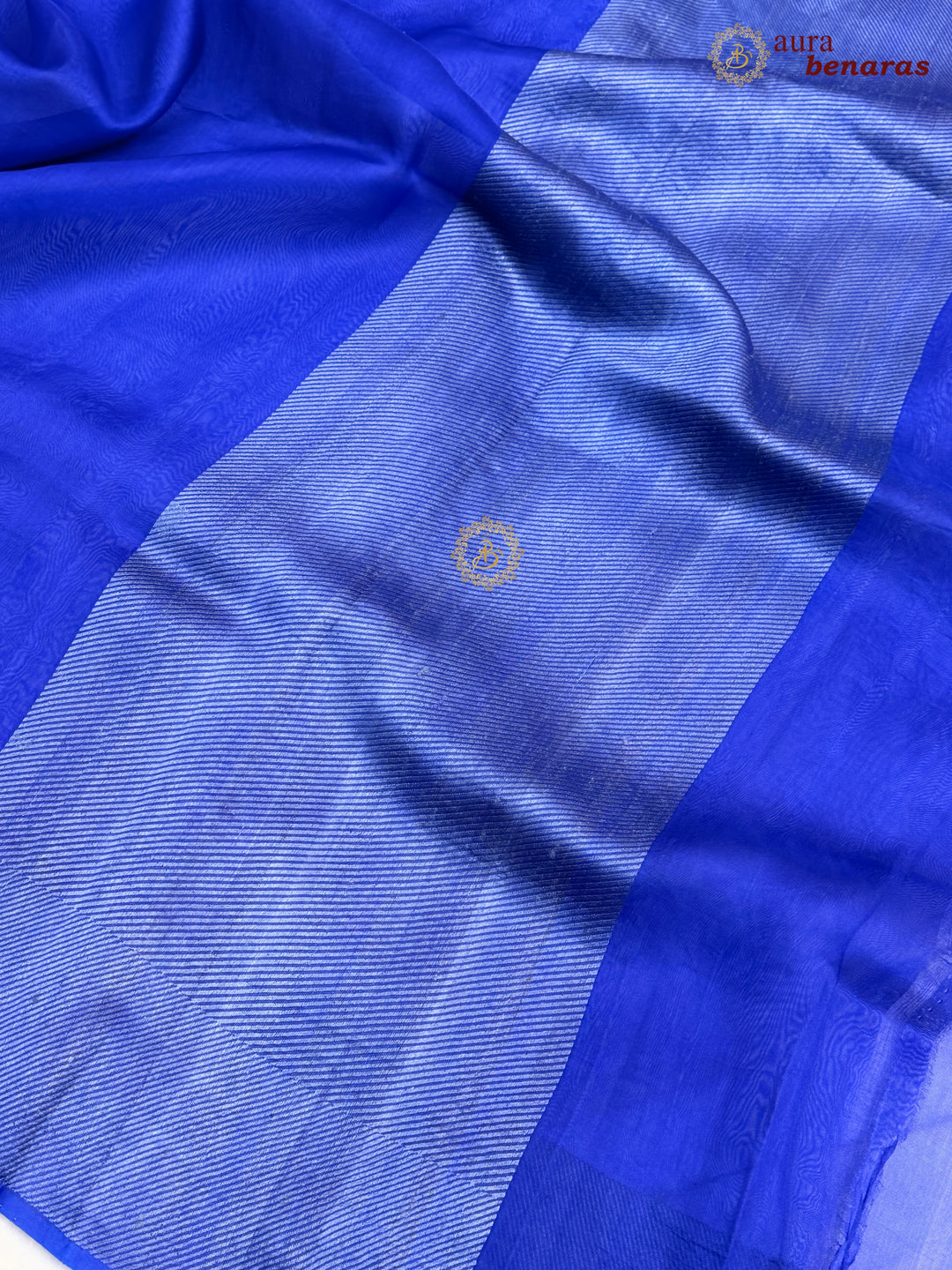Royal Blue Kora Silk Saree | Aura Benaras