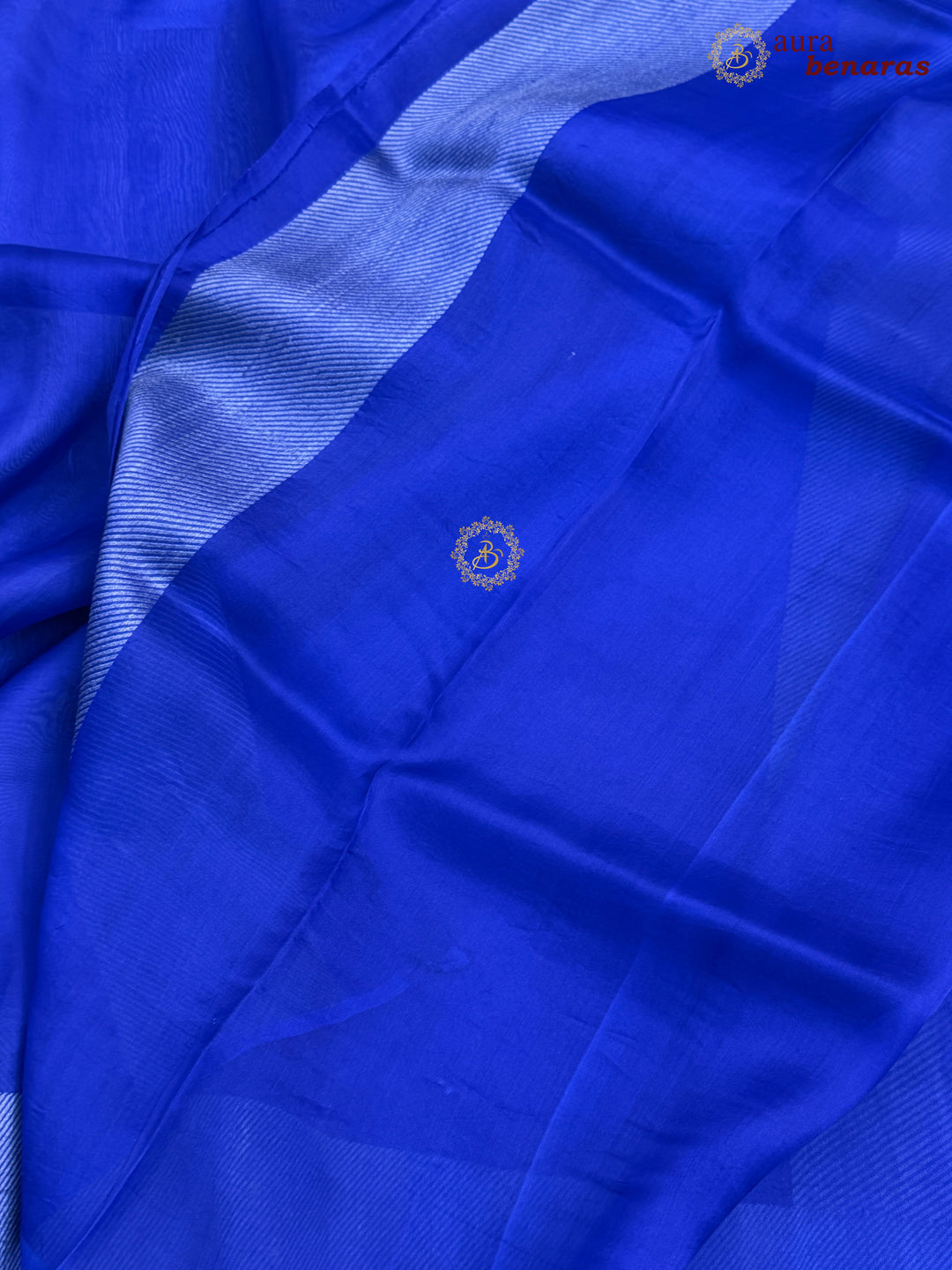 Royal Blue Kora Silk Saree | Aura Benaras