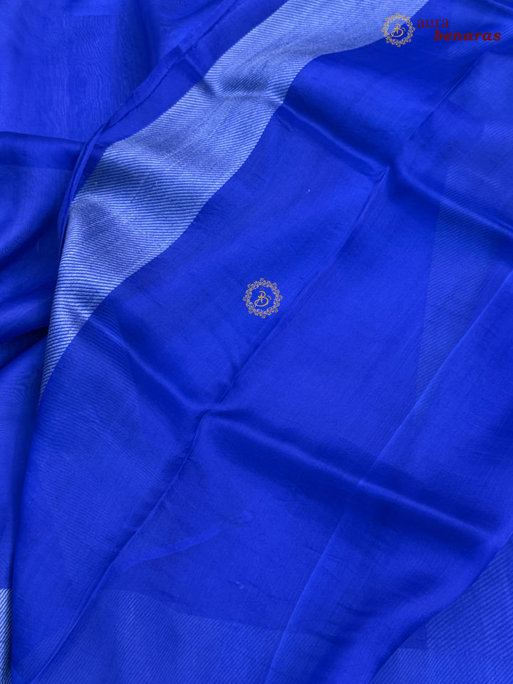 Royal Blue Kora Silk Saree | Aura Benaras