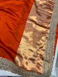 Orange Pure Banarasi Handloom Silk Saree - Aura Benaras