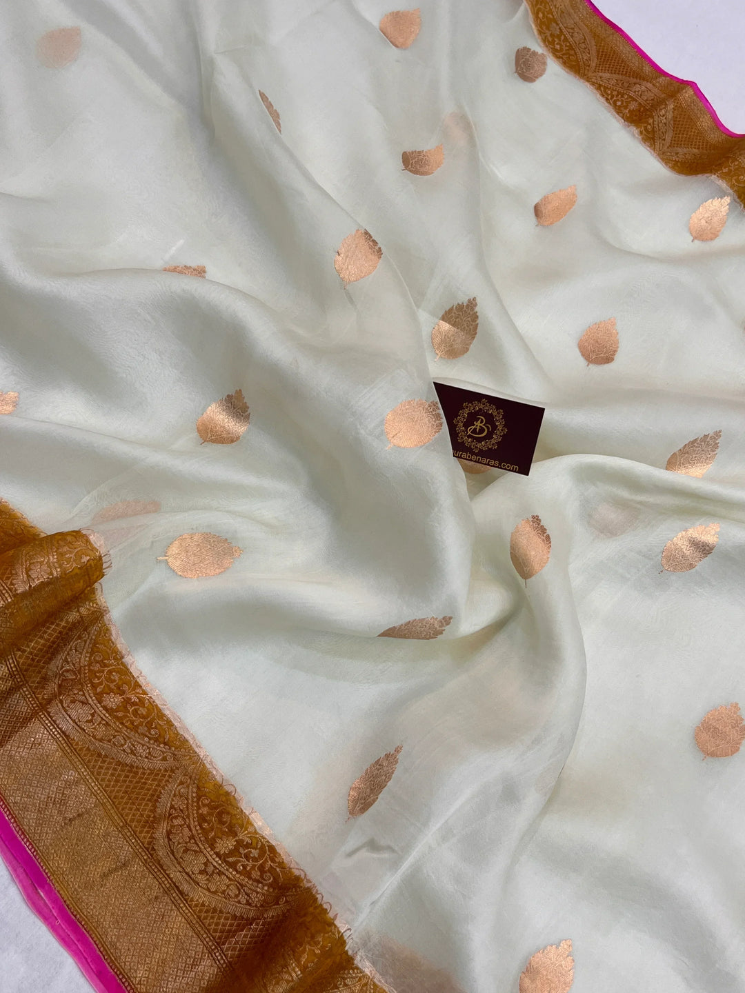 Pani Pista Green Banarasi Handloom Kora Silk Saree