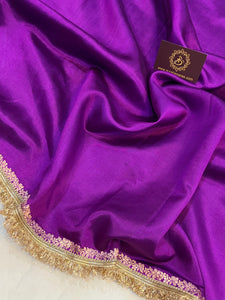 Purple Pure Banarasi Handloom Silk Saree - Aura Benaras