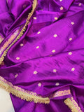 Purple Pure Banarasi Handloom Silk Saree - Aura Benaras