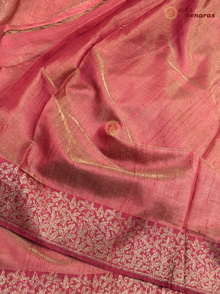 Red Raw Silk Banarasi Saree – Kadhwa Floral Design