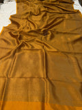 Yellow Banarasi Handloom Katan Silk Saree - Aura Benaras