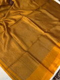 Yellow Banarasi Handloom Katan Silk Saree - Aura Benaras